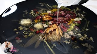 How To Make Table Top with REAL Flowers and EPOXY RESIN [upl. by Fiora]