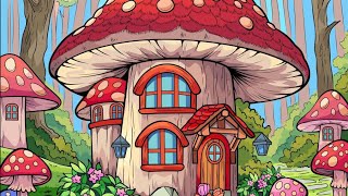 Mushroom House  Color Oasis  Paint By Number [upl. by Enellek]