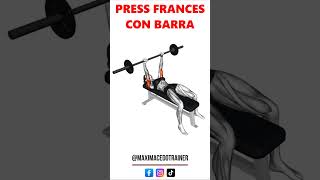 Press frances con barra gimnasio gym entrenadorpersonal pressfrances [upl. by Rugen]