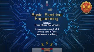 34 Measurement of 3 phase circuit one wattmeter method  BT104 [upl. by Nydnarb]