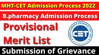 Bpharmacy Admission Process 2022  Provisional Merit List  Submission of Grievance [upl. by Enylhsa]