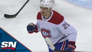 Canadiens Denis Gurianov Corrals Pass With Skate Buries Backhand vs Penguins [upl. by Kizzee]