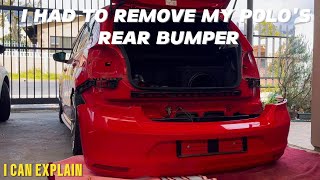 I CAN EXPLAIN GETTING MY POLOS BUMPER SPRAYED  HOW TO REMOVE POLO 6 BUMPER [upl. by Dazraf]