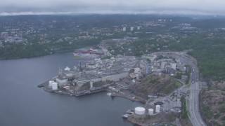 Kristiansand Båten Sørlandet bystranda Domkirken Universitetet i Agder  Flying Over Norway [upl. by Sher]