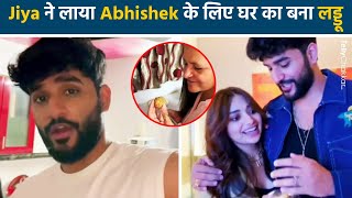 Jiya Shankar ने लाया Abhishek Malhan के लिए घर का बना लड्डू  Abhishek ने किया Jiya के साथ Prank [upl. by Jereme]