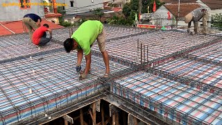 Workers Build And Finish A Modern Concrete Ceiling  Using Iron Sand And Gravel And Cement [upl. by Yam937]