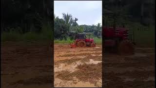 Mahindra Tractor 💥 Yuvo 575 4WD Rotavator Mud Stunt agriculture farming [upl. by Fairleigh]