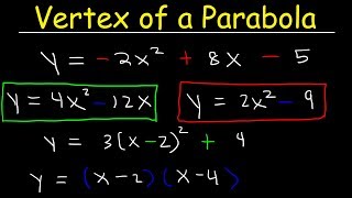 How To Find The Vertex of a Parabola  Standard Form Factored amp Vertex Form [upl. by Pagas169]