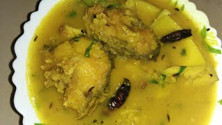 Fish with masoor dal ॥ split red lentil with elephant apple curry recipe ॥ otenga masor jul [upl. by Rett323]