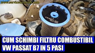 TUTORIAL Cum schimbi filtru motorina VW Passat B7 20 TDI in 5 pasi simpli [upl. by Doro]