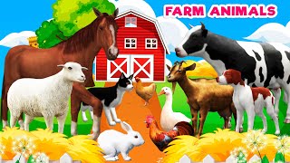 Farm animals for kids  Learn NAMES amp SOUNDS  educational kid video [upl. by Leahcimauhsoj1]