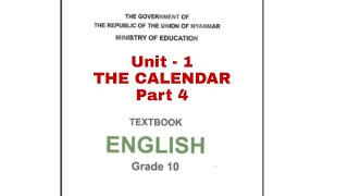 MyanmarEnglishCurriculumTextBook Grade 10 Unit1  THE CALENDAR  Part4 in Rohingya [upl. by Vil]