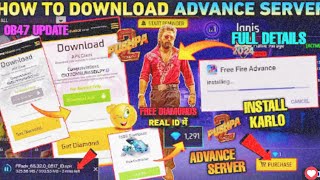 How To Donlowd Freefire Advance server  Ob47 advance server download link  ff advance server today [upl. by Reteid611]