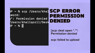 Fix SCP Upload Error  Permission Denied [upl. by Eggett]