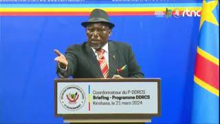 RDC Briefing Presse Focus sur le Programme de Désarmement Démobilisation Relèvement Communaut… [upl. by Aihtibat]