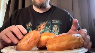 ASMR Donuts and Milk LOUD CHEWING EATING SOUNDS WHISPER RAMBLE CRINKLES [upl. by Nehte]