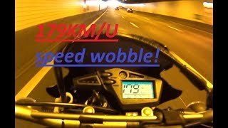 9  XT660R  TOP SPEED 179kmh TUNNEL RUN amp SPEED WOBBLE [upl. by Adolph]