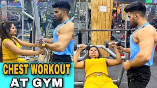 CHEST WORKOUT AT GYM FOR GIRLS PART1 TIPS BY BADRI FITNESS [upl. by Ellenhoj]