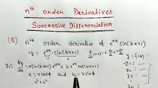 nth order derivatives of standard functions  nth derivatives formula with proving [upl. by Oilegor330]