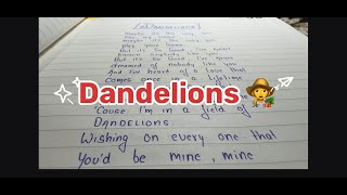 Dandelions  Ruth B  Lyrics Song  134  2017 released  Album Safe Haven  Viral daily lyrics [upl. by Hessler]