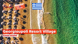 Crete Island aerial Discovering Georgioupoli Resort Village [upl. by Gavrilla]