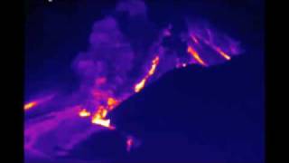 Thermal and visible video of a pyroclastic flow down Tyers ghaut [upl. by Knudson586]