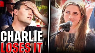 quotPlease Shut Up I Am Talkingquot Girl Gets Triggered by Charlie Kirk [upl. by Kolnos]