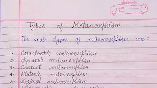 Types of Metamorphism Bsc Geology [upl. by Anawik]