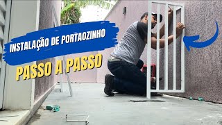 Portao de grade alumínio branco [upl. by Finbur]