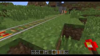 Minecraft  Powered Rail and Minecart Basic Track Setup [upl. by Idola]