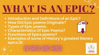 What is Epic Poetry in English Literature Characteristics  Features  Origin  History  In Urdu [upl. by Ahserkal405]