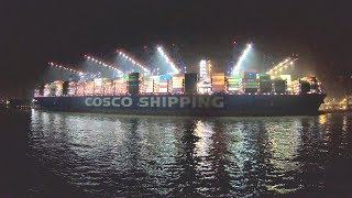 COSCO GEMINI  400 m Contship  Mooring Container Terminal Tollerort  Hamburg Steinwerder 2019 [upl. by Cesaro384]