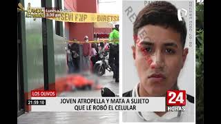 Los Olivos joven atropelló y mató a presunto delincuente que le robó su celular [upl. by Aikit945]