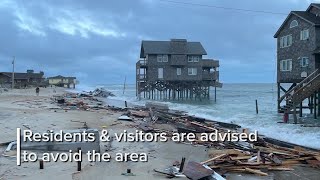 Another house in Rodanthe collapses on the OBX [upl. by Ahtanoj]