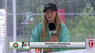 Amanda Anisimova 2022 Roland Garros First Round Win [upl. by Getter288]