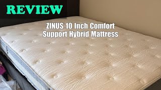 ZINUS 10 Inch Comfort Hybrid Mattress Review 2024 [upl. by Niwrek]