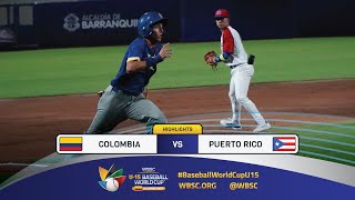 Highlights  Game 11 Colombia vs Puerto Rico  2024 WBSC U15 Baseball World Cup [upl. by Lek]