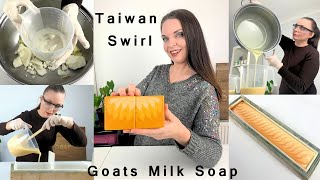 How to make Goat milk soap with a Taiwan swirl design scented and coloured with natural ingredients [upl. by Costanzia]