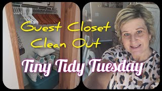 GUEST ROOM CLOSET CLEAN OUT AND ORGANIZATION  TINY TIDY TUESDAY  COLLAB [upl. by Demha876]