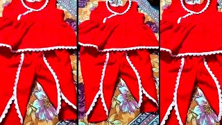 Tulip Salwar Peplum Top Cutting Stitching New Born baby vs 6 Month Baby Dress [upl. by Courcy]