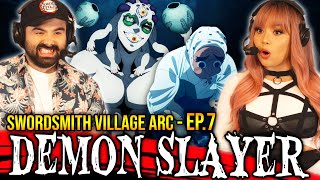 DEMON SLAYER SEASON 3 EPISODE 7 REACTION Awful Villain 3x7 SWORDSMITH VILLAGE ARC [upl. by Edmund]