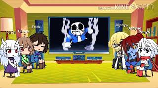 Undertale reacts to sans vs jevil [upl. by Nesiaj]