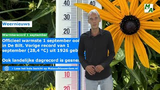 Zomerse en tropische start van september én warmterecord Warmste 1 september ooit maandag onweer [upl. by Anh]