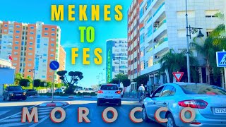 Driving from Meknes city to Fes city Morocco 🇲🇦  vidéo music person walking [upl. by Aman550]