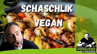 Veganer Schaschlik aus Seitan vom Grill mit feuriger Pfeffersoße [upl. by Perle]