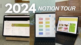 Get Organized for 2024 in Notion 💻✨ FULL planner tour [upl. by Tongue]