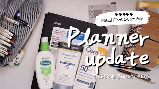 Planner Update  Mead Five Star Study App  Sunscreen Struggles  Composition Notebooks [upl. by Eldnek]