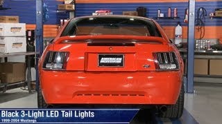 Mustang Black 3Light LED Tail Lights 9904 GT V6 Mach 1 Review [upl. by Lehcer]