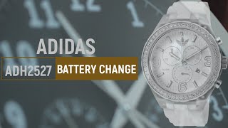 How to change the battery of a ADIDAS Cambridge ADH2527 analog watch [upl. by Tessy]