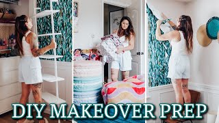 BEDROOM MAKEOVER PREP  REMOVING WALLPAPER amp REPAIRING DRYWALL DAMAGE  VIRAL TIKTOK DOPAMINE DECOR [upl. by Azila723]